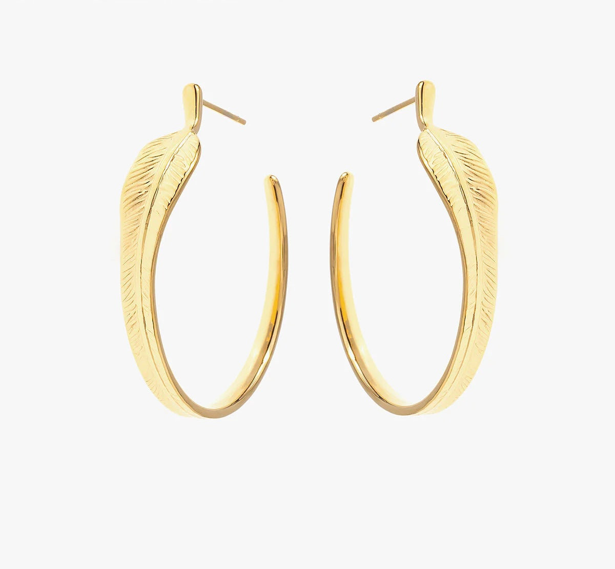 Avela Feather Hoop Earrings