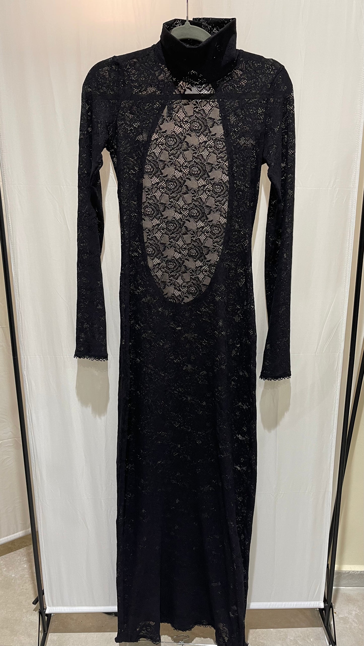 Iman Maxi Lace Neck Dress