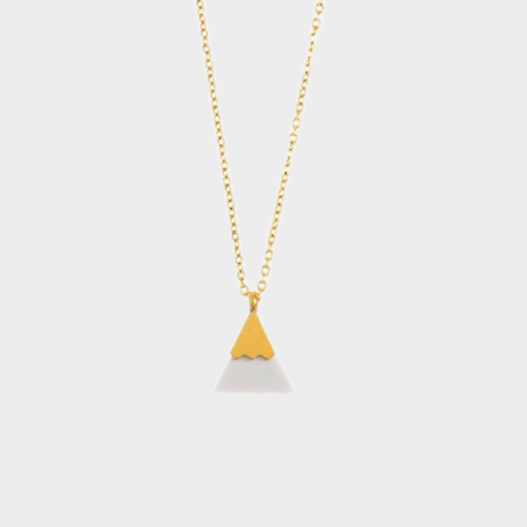 Triangle Gemstone Pendant Chain Necklace