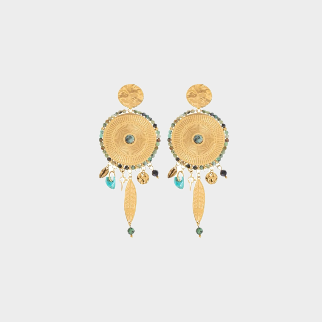 Boho Chic Chandelier Turquoise Drop Earrings