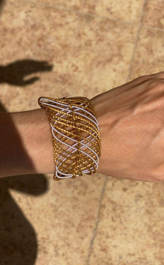 Golden Grass White Bracelet