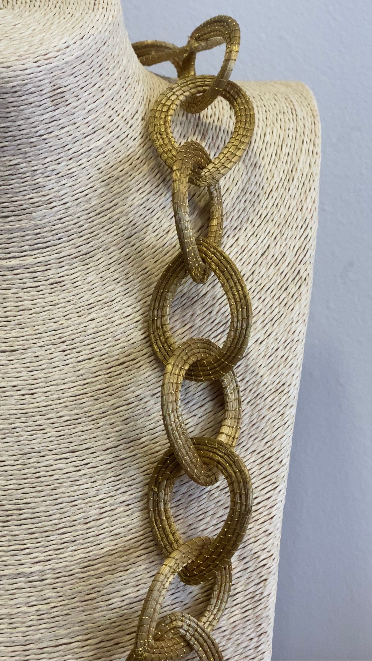 Golden Grass Links Necklace