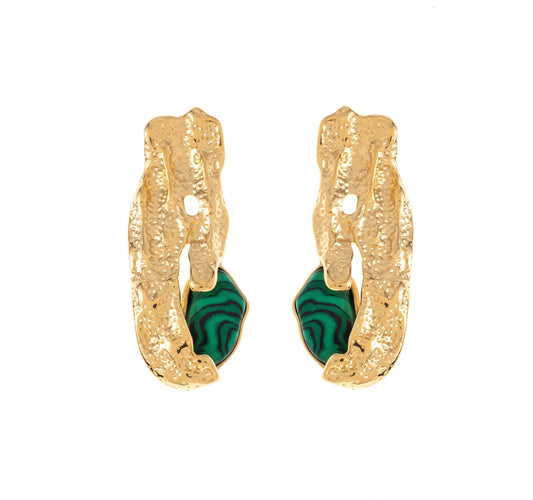 Nubia Malachite Statement Earrings