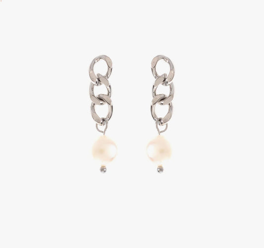 Chain Pearl Earrings