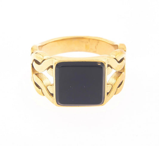 Gemstone Square Signet Ring