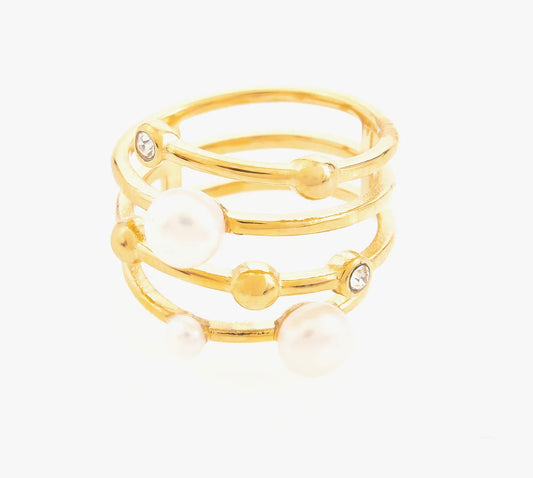 Tyla Pre-stacked Pearl Ring