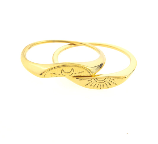 Moon & Sun Two Piece Stacking Rings