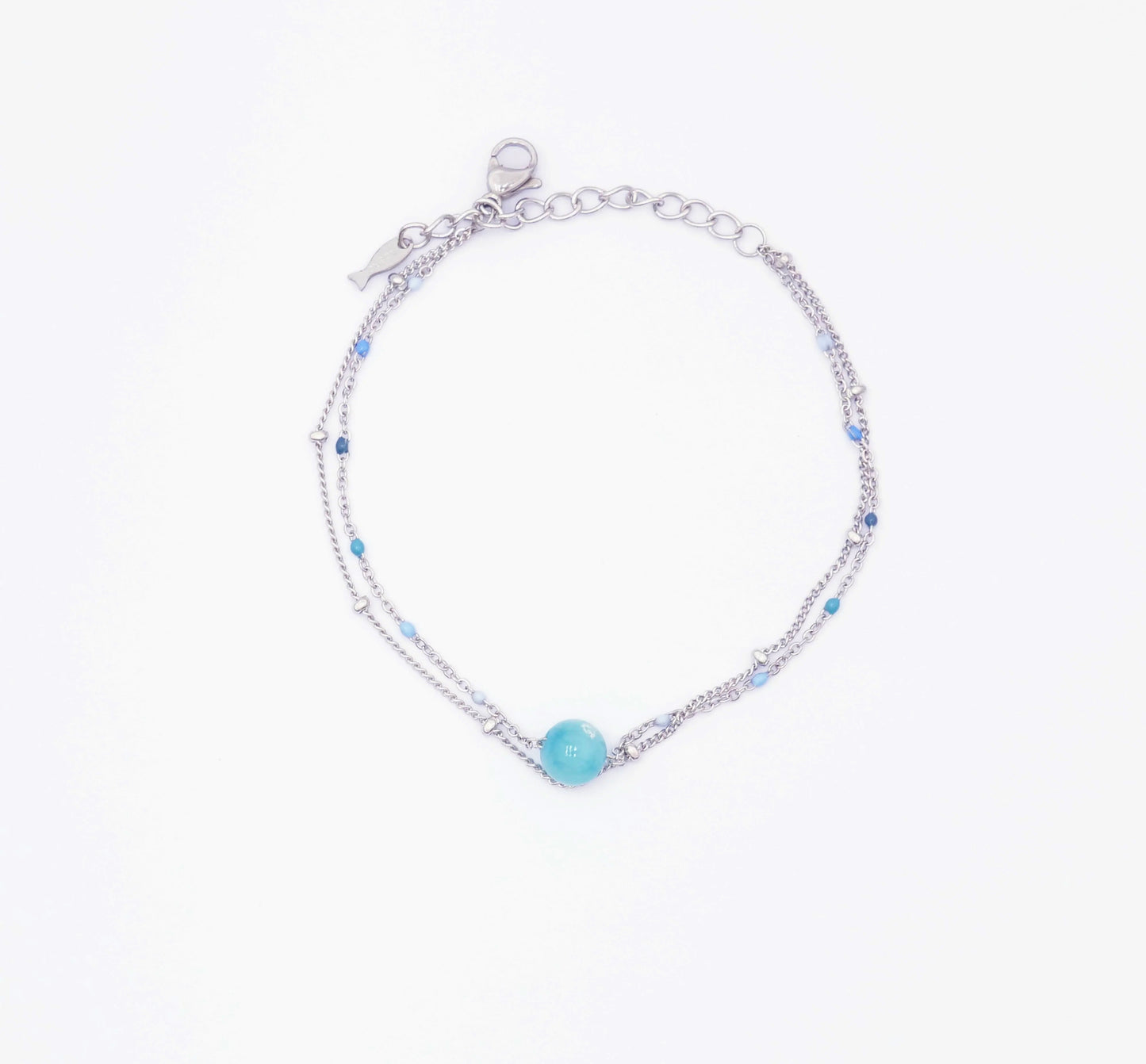 Larimar Charm Double Bracelet