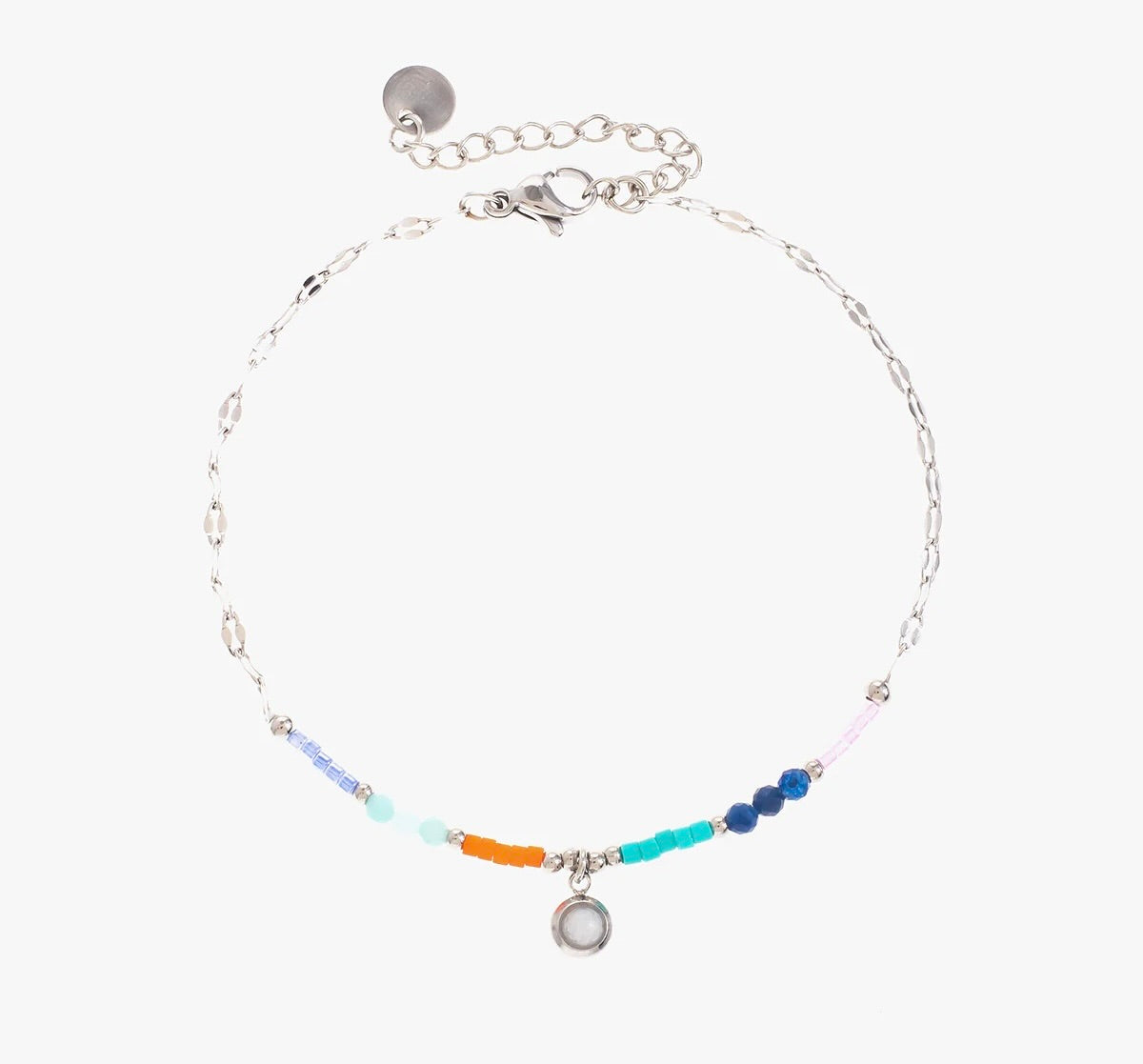 Gemstone Charm Beaded Bracelet