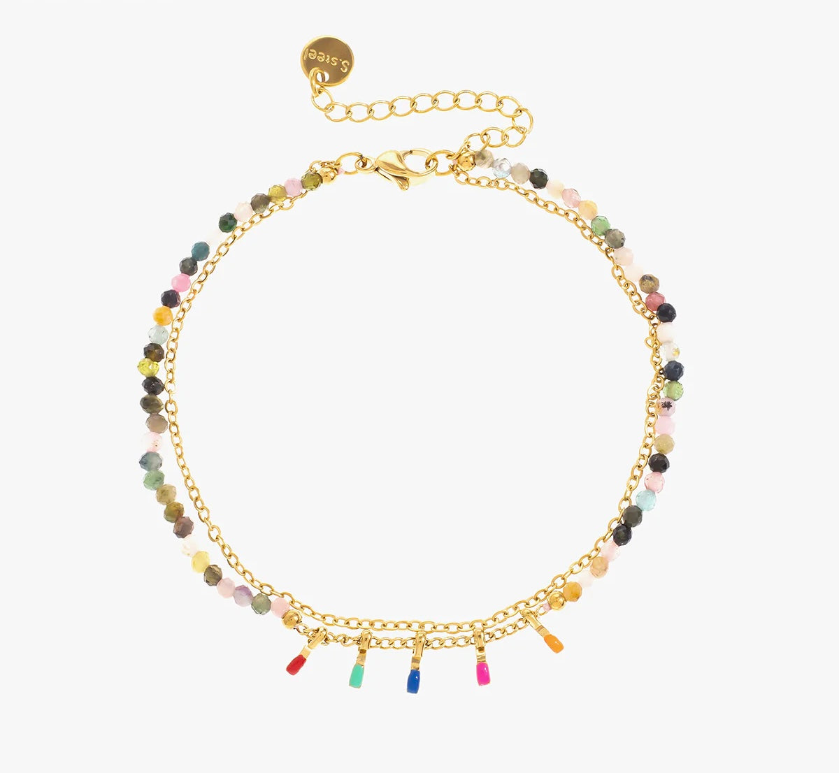 Zia Gemstone Beaded Double Bracelet