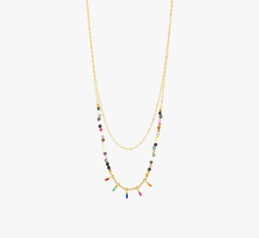 Zia Gemstone Beaded Double Necklace