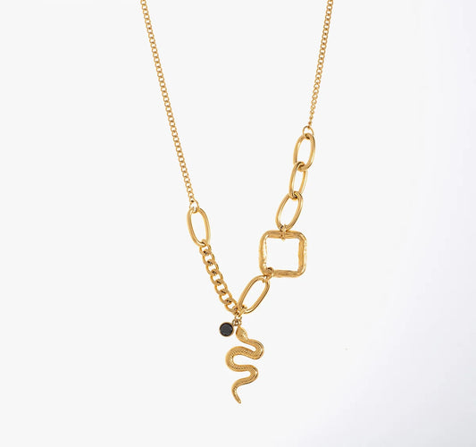 Noemi Snake Pendant Long Necklace