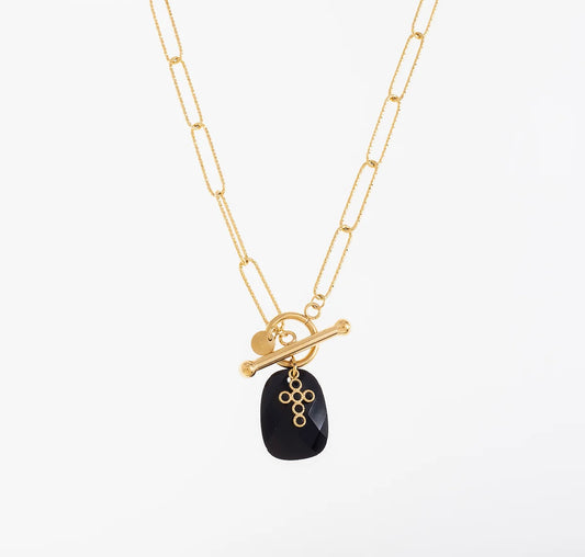 Vaneya Onyx Charm Chain Necklace