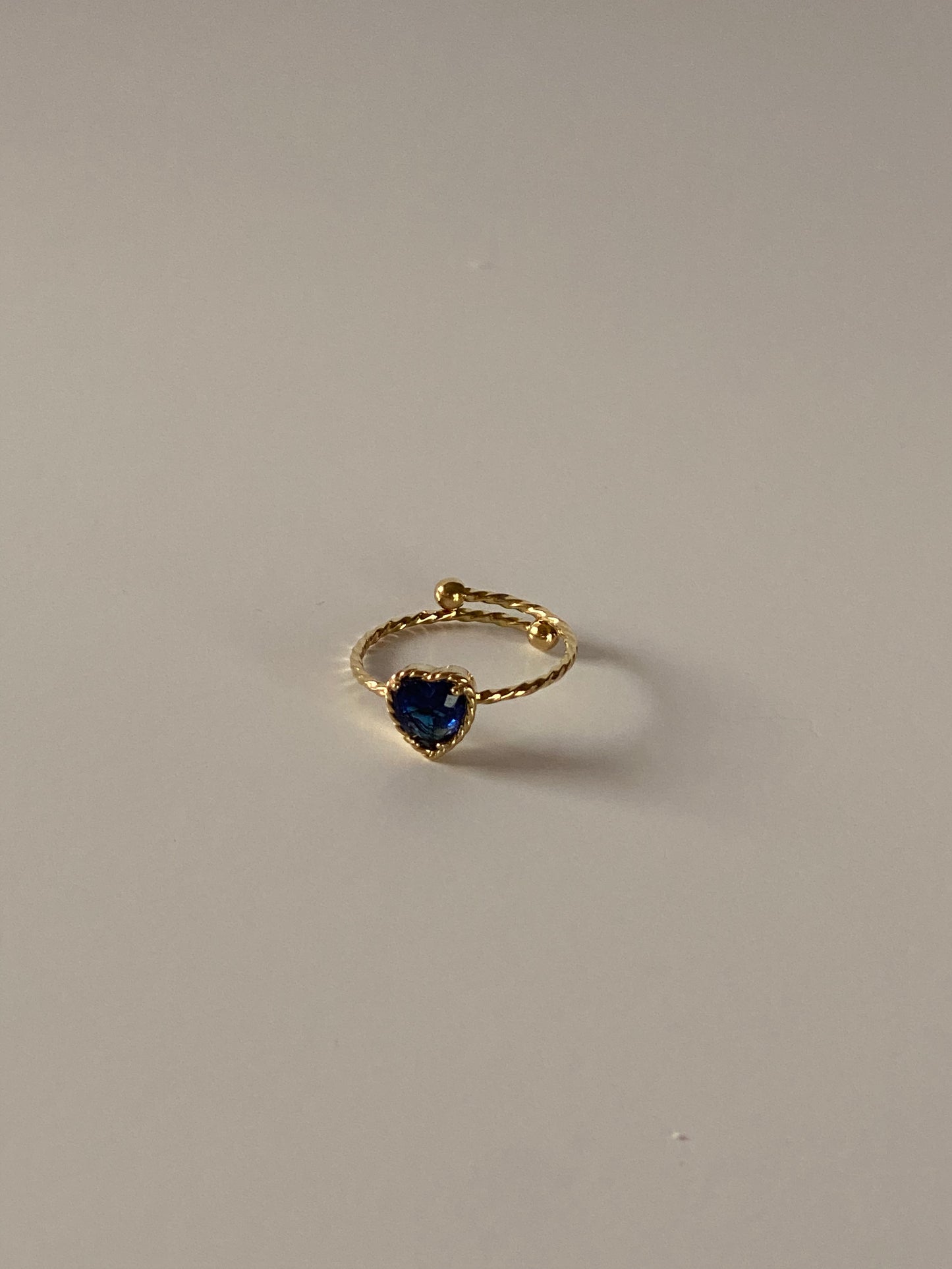 Heart Sapphire Fine Twist Ring