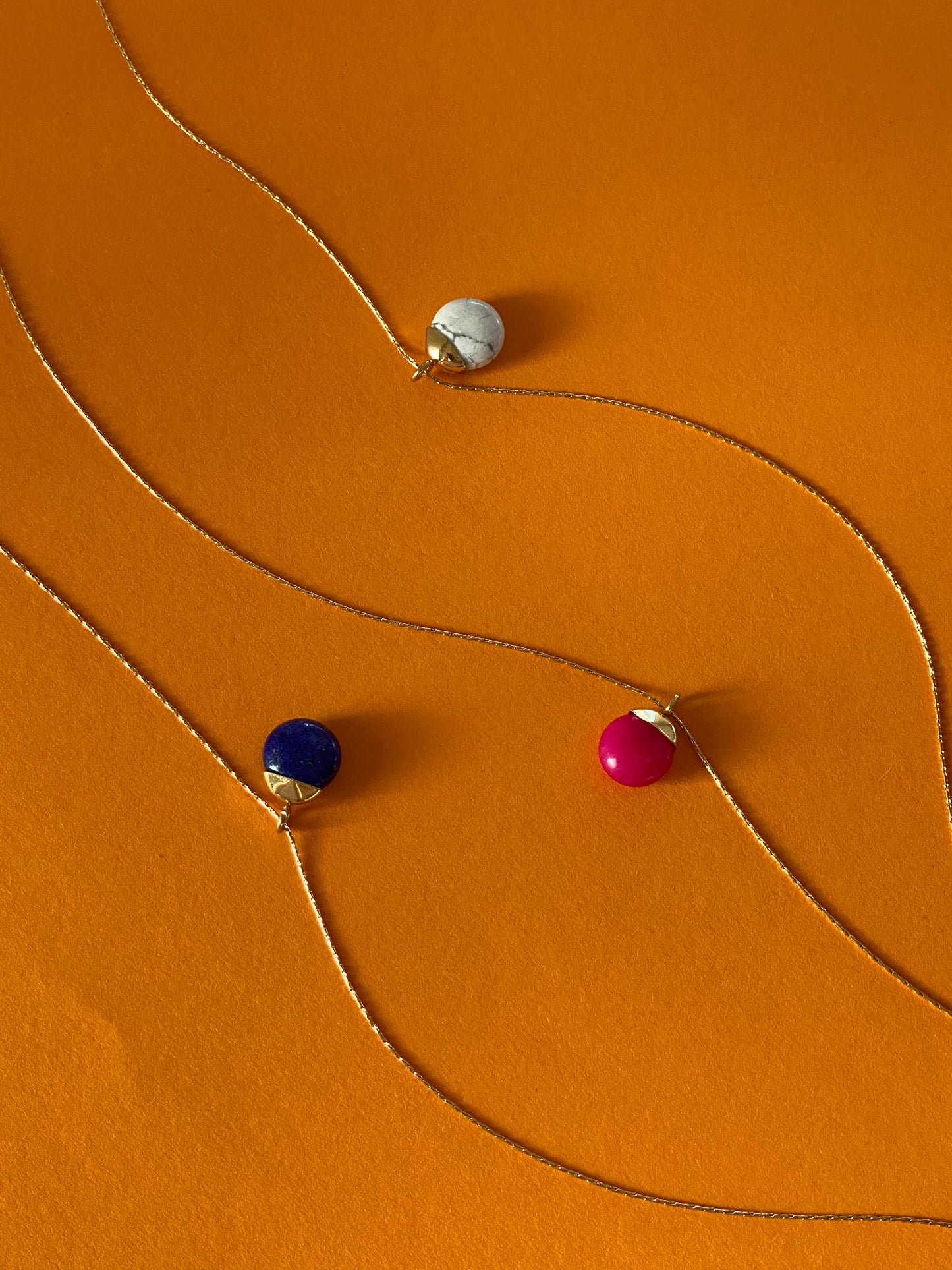 Gemstone Nugget Pendant Fine Chain Necklace