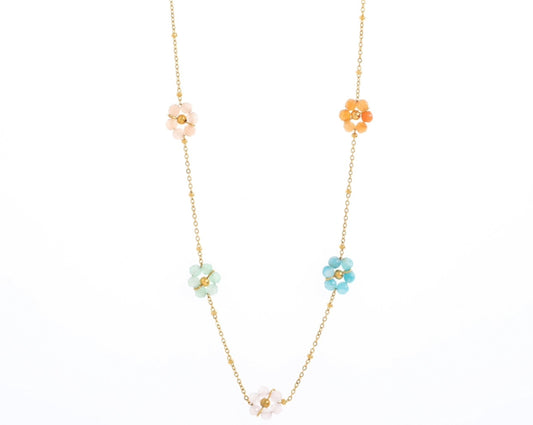 Andie Floral Gemstone Necklace