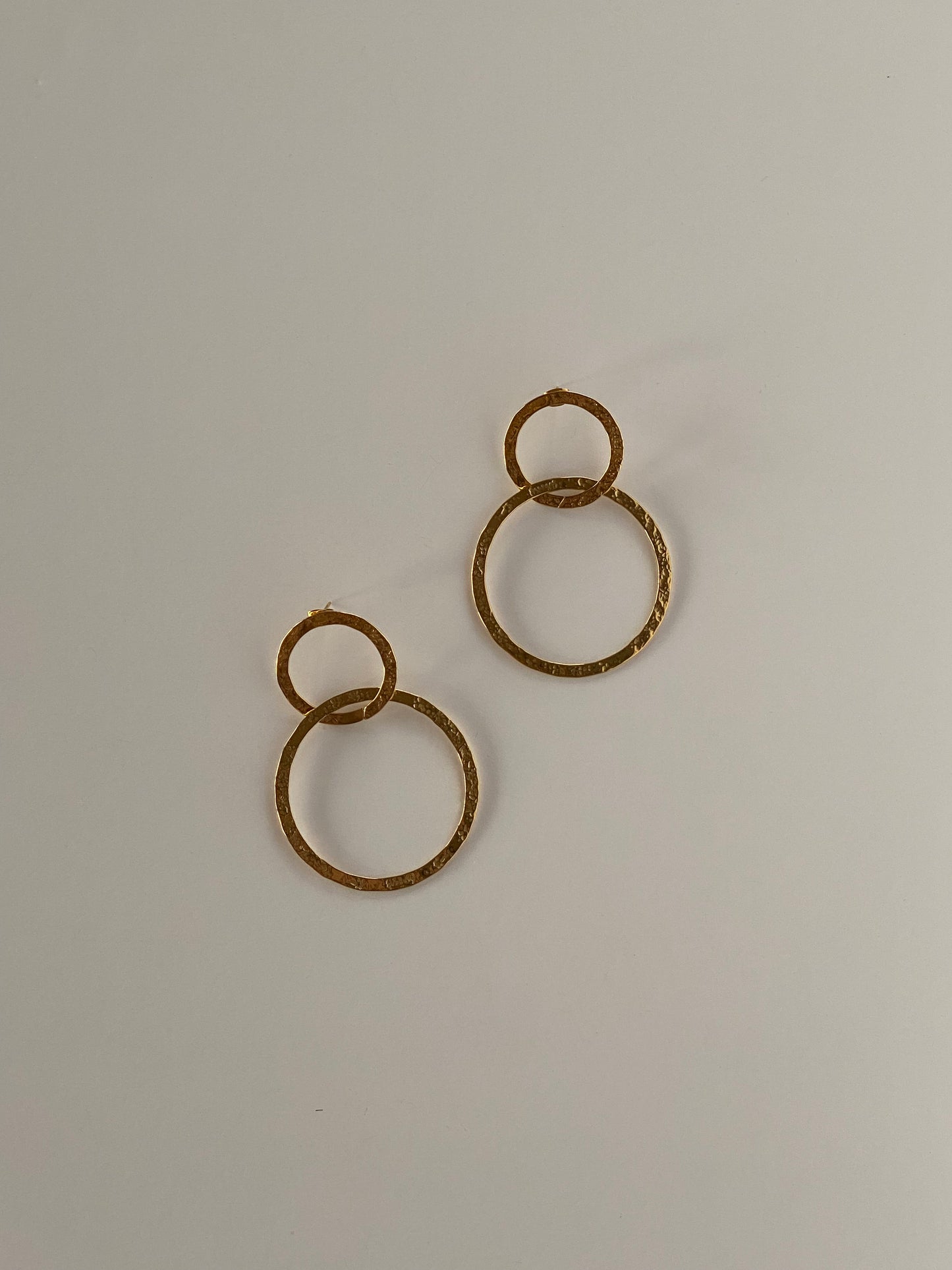 Large Double Hoop Statement Drop Earrings