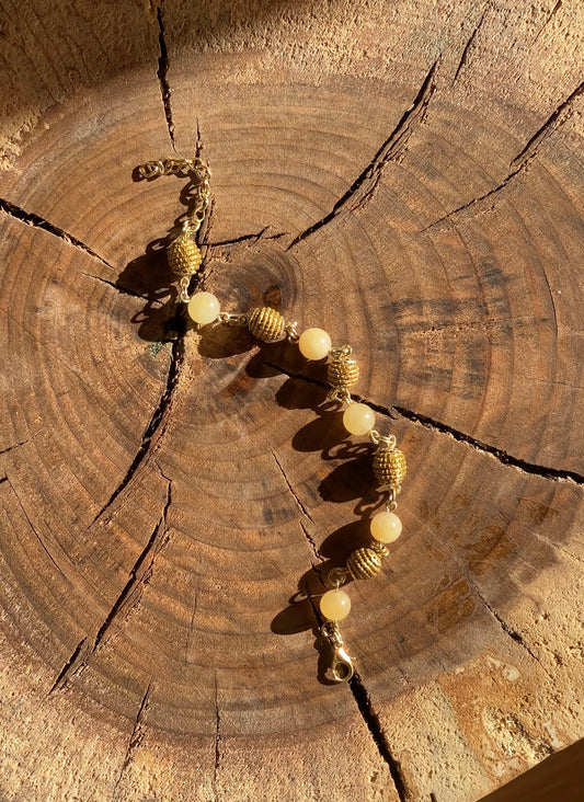 Golden Grass Citrine Beaded Bracelet