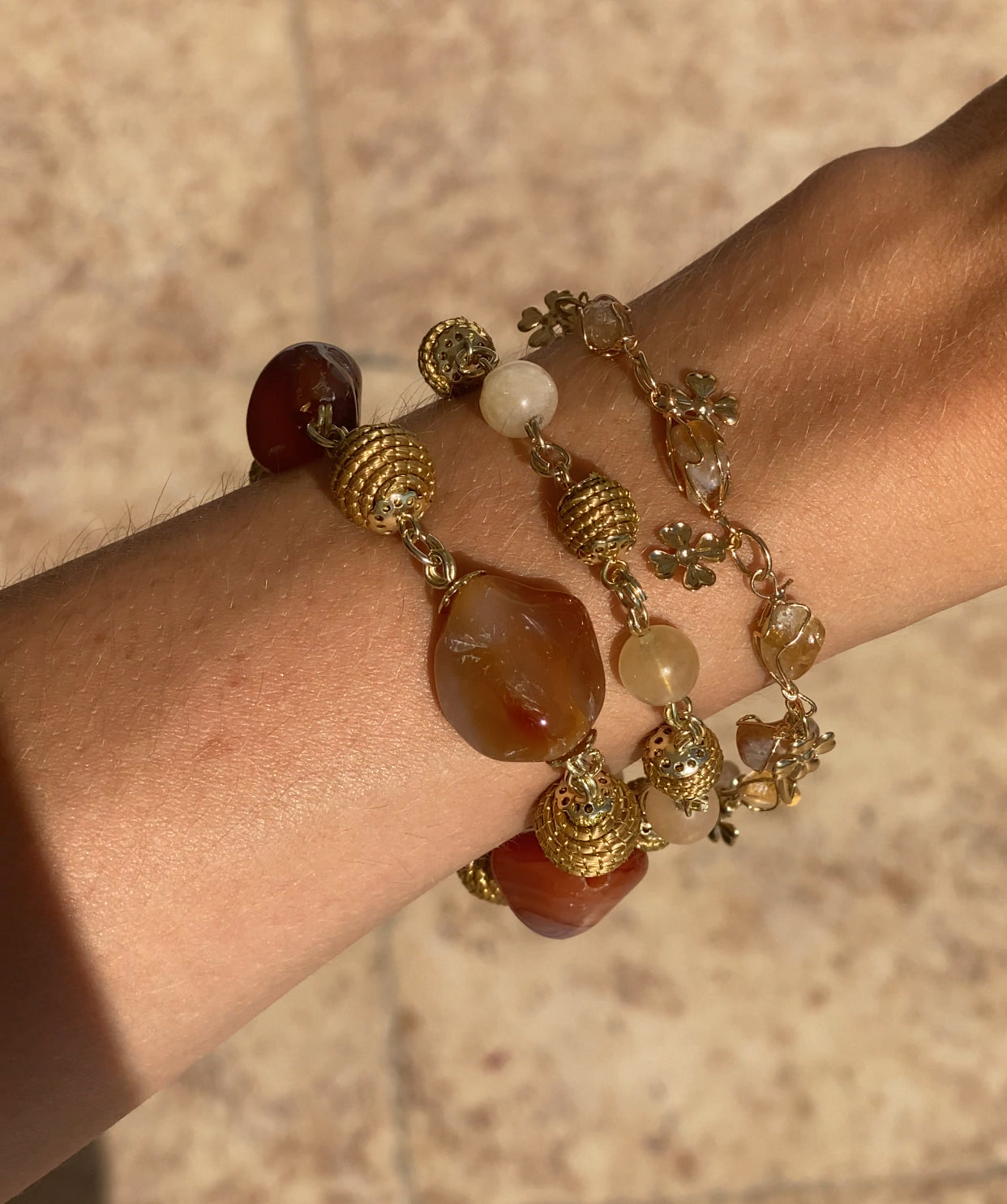 Golden Grass Citrine Beaded Bracelet