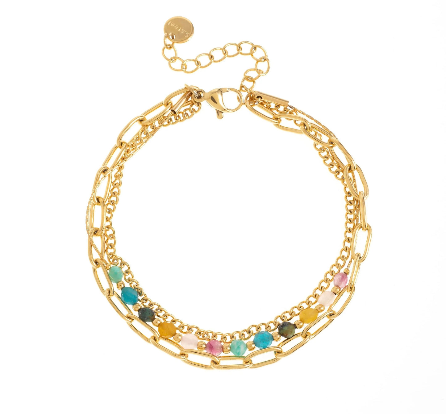 Multi Varied Chain Gemstone Bracelet