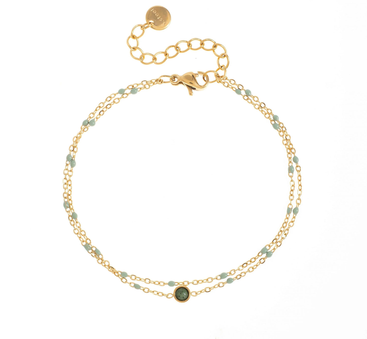 'Lara' Double Fine Chain Gemstone Bracelet