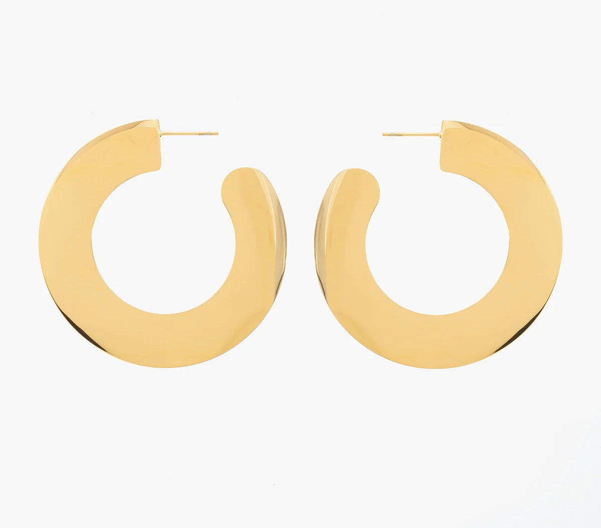 Flat Large Hoop Earrings