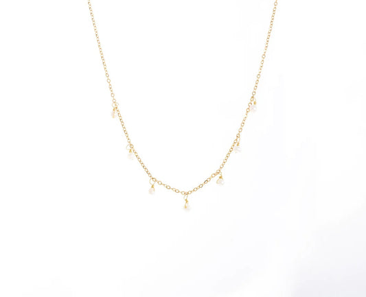 Pearl Station Fine Chain Necklace