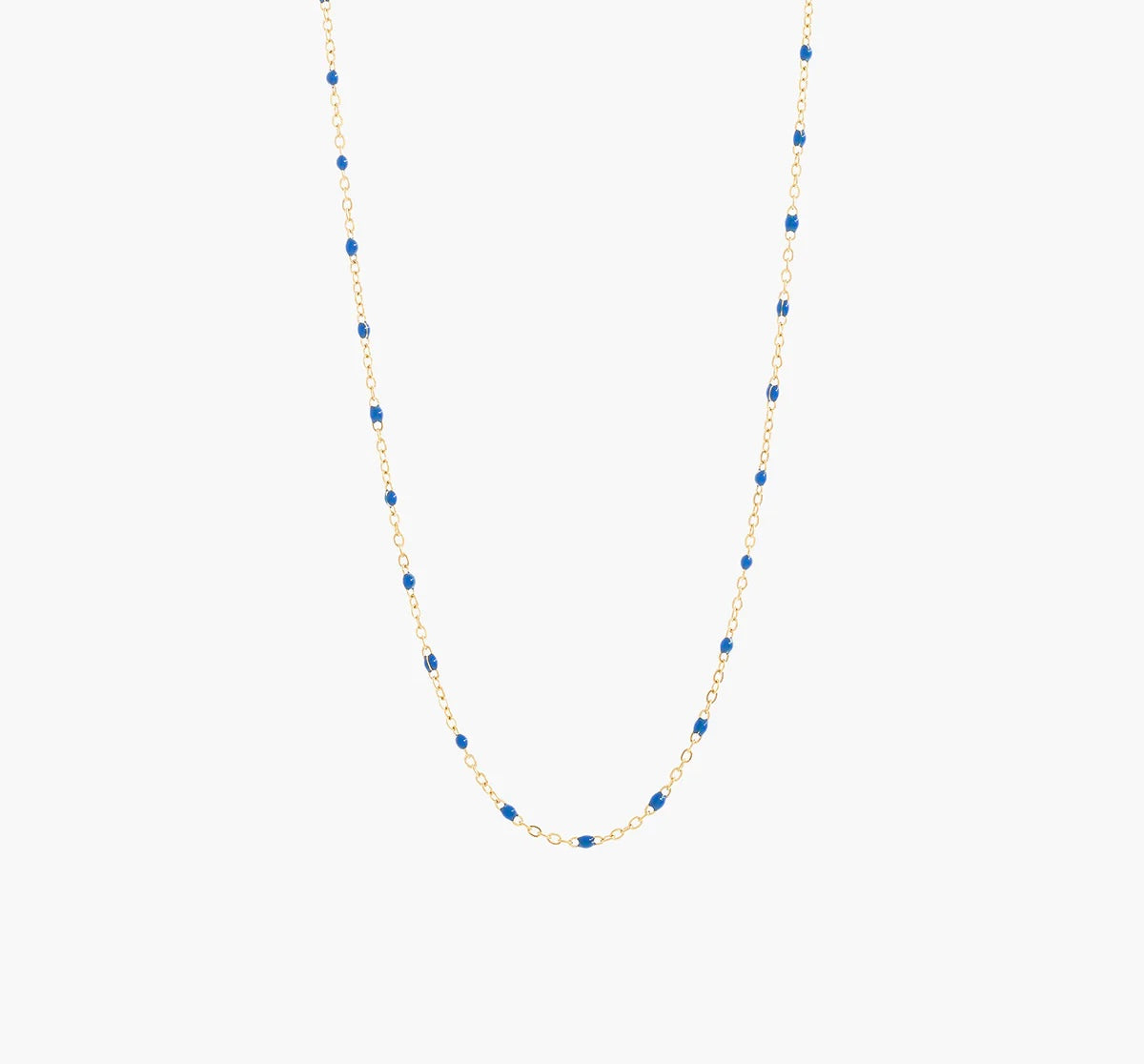 Blue Bobble Fine Chain Necklace