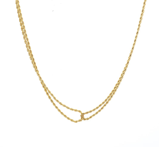 Entwined Twisted Rope Double Chain Necklace
