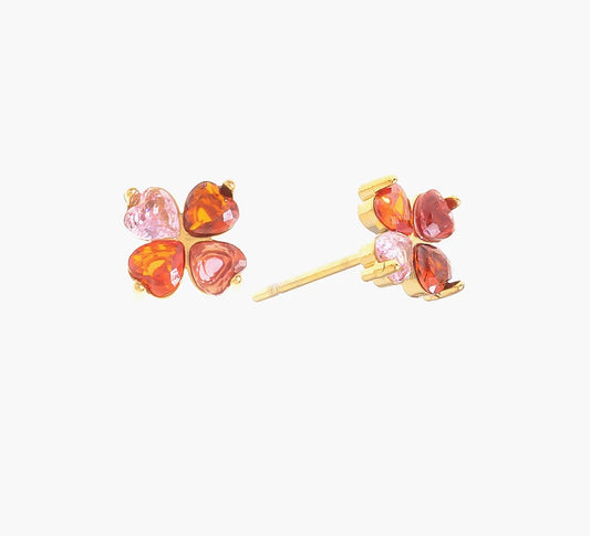 Mini Gemstone Flower Stud Earrings