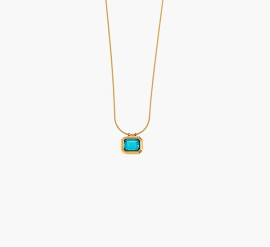 Minimal Gemstone Pendant Necklace