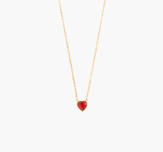 Ruby Heart Pendant Necklace