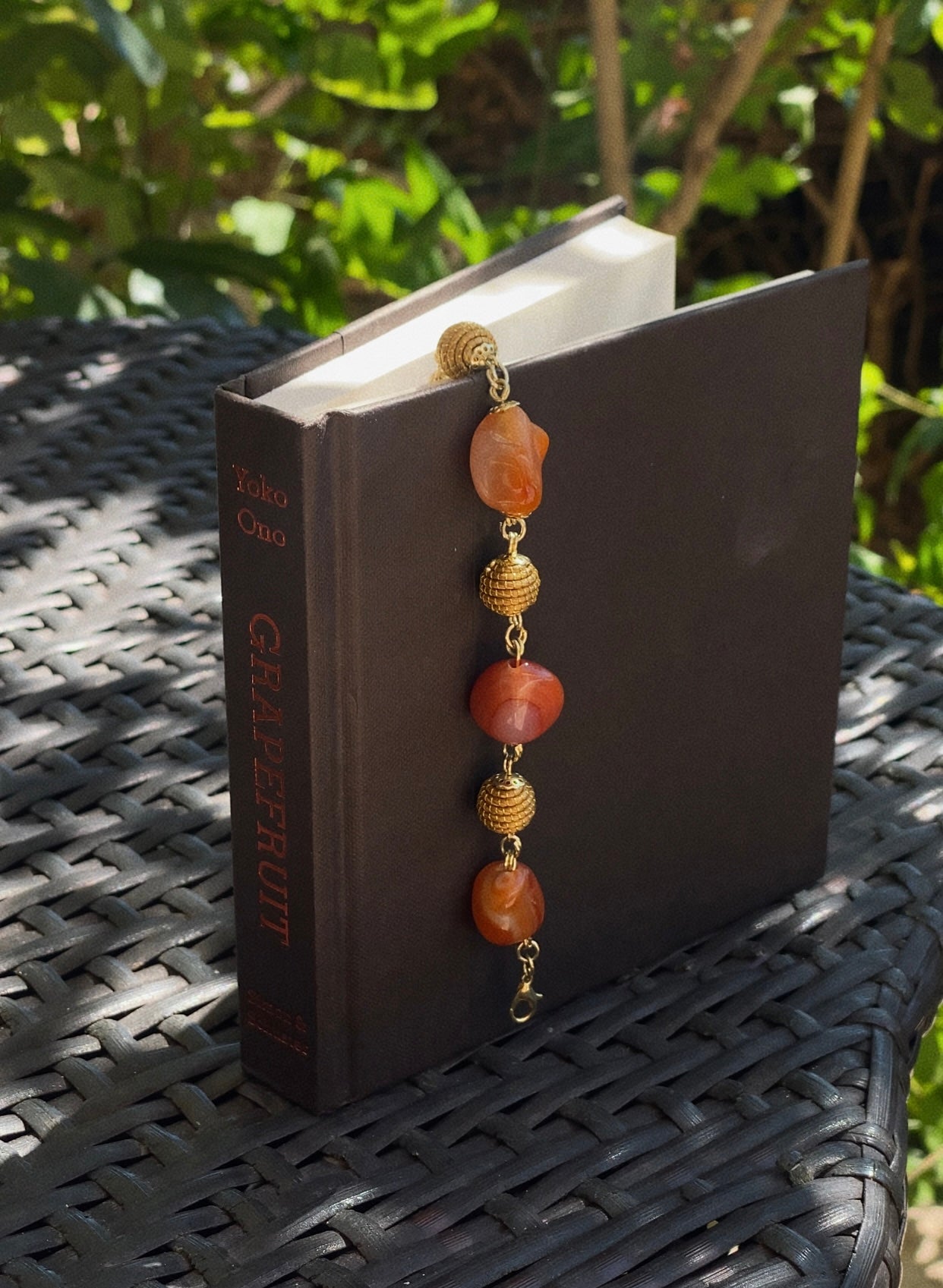 Golden Grass Carnelian Beaded Bracelet