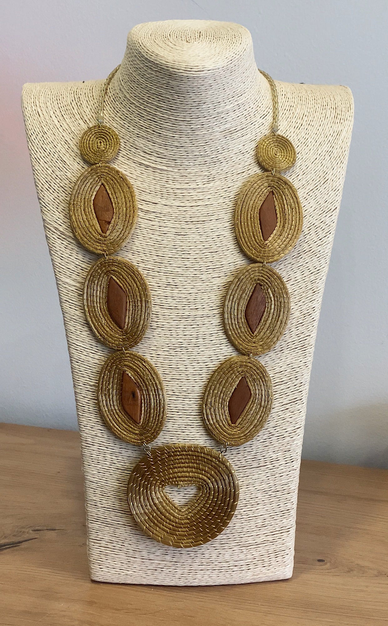 Golden Grass Statement Necklace