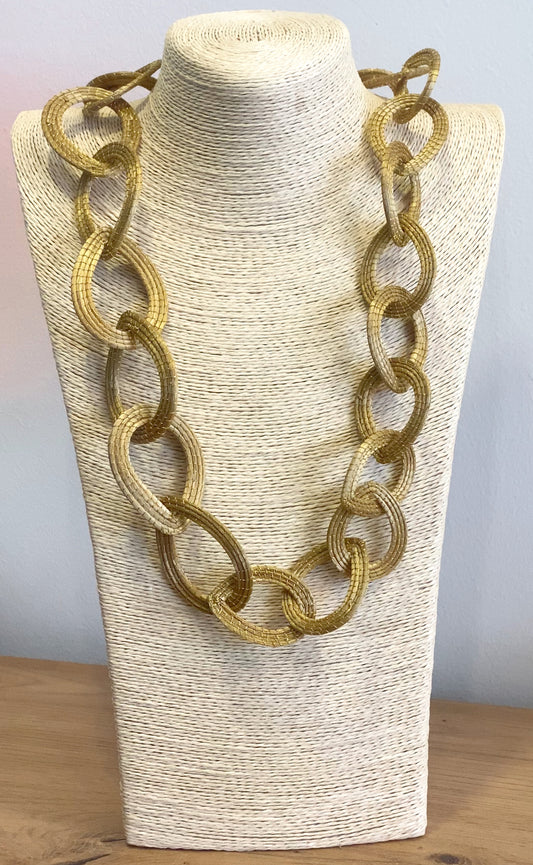 Golden Grass Links Necklace