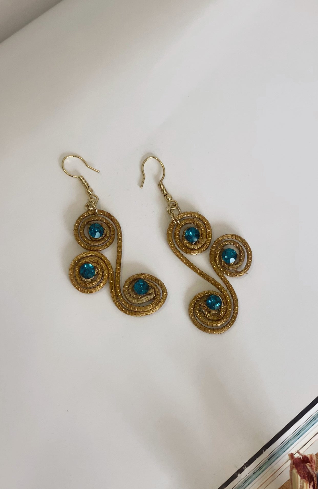 Golden Grass Drop Earrings