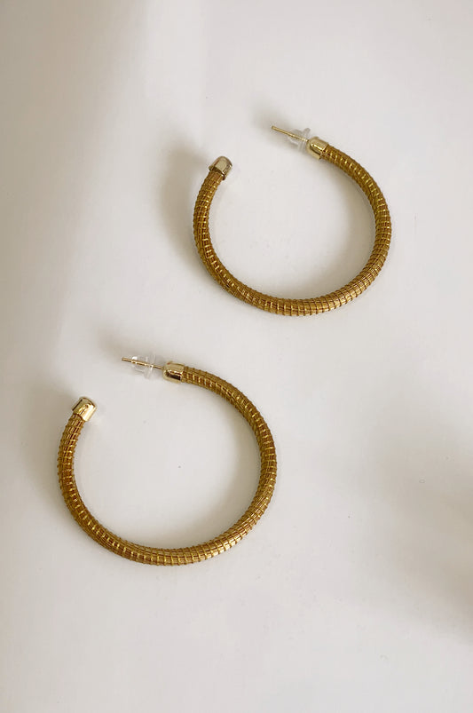 Golden Grass Hoop Earrings