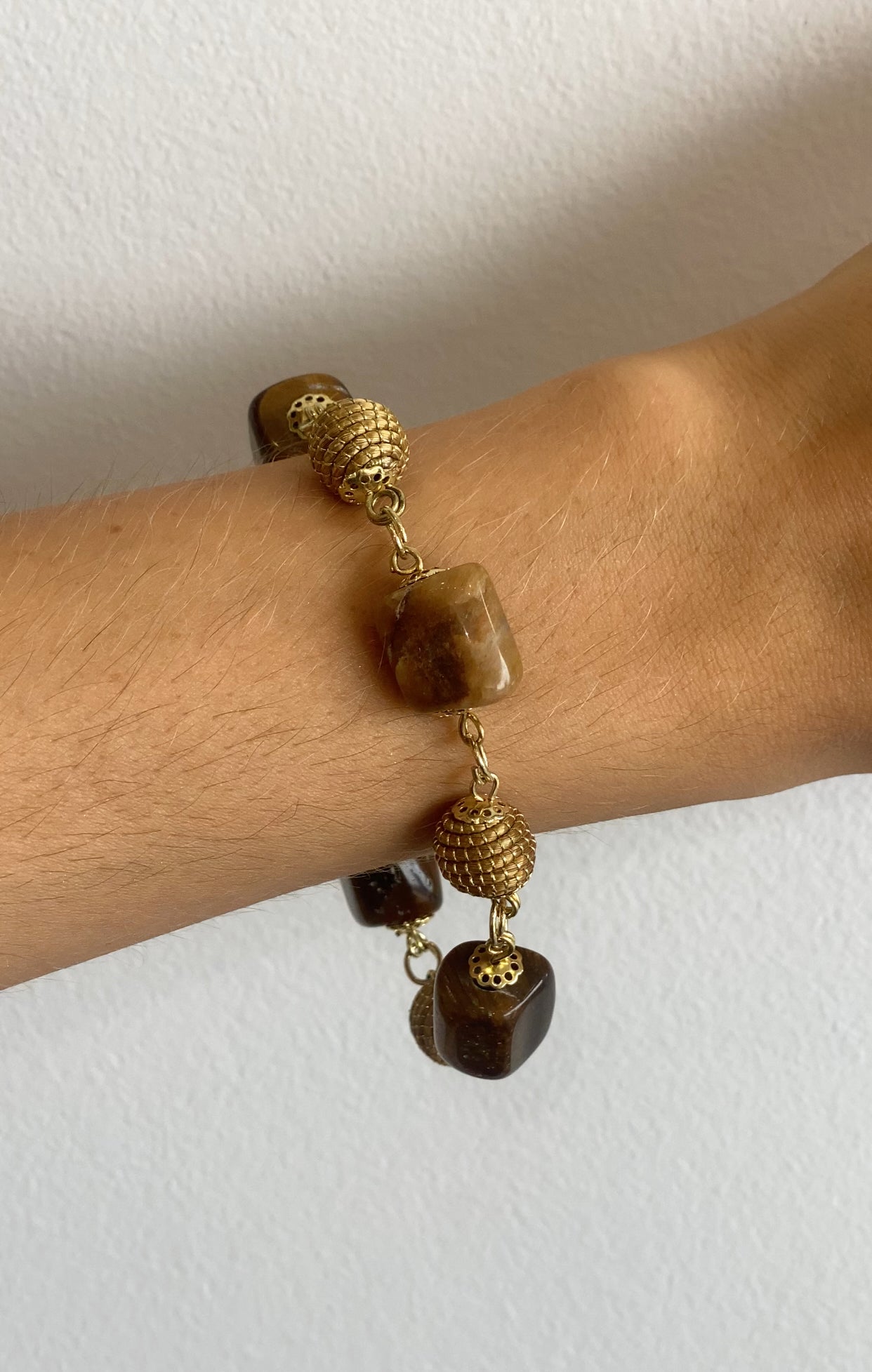 Golden Grass Tiger Eye Beads Bracelet