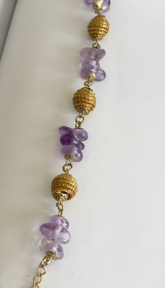 Golden Grass Amethyst Bracelet